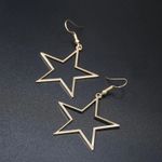 Gold Star Boho Drop Earrings Photo 0