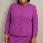 Le Suit NWT Vibrant Purple Jacket and Skirt Suit Set Photo 0