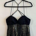 Dave and Johnny by Laura Ryner Dress Black Sequin Skirt Exposed Back Sz 11/12 EUC Photo 2