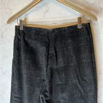 Piazza Sempione Audrey black plaid velvet high waisted straight leg ankle pants Photo 3