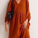 Madewell  Small Cotton Muslin Rust Midi Dress Photo 0