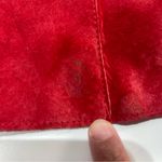 Newport News Vtg  Blazer Jacket Wmn 12 Red Suede Leather Boho Festive Western Photo 2