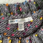 Seven7  Knit Sweater Gray Chenille Popcorn Confetti Soft Pullover size S Photo 9
