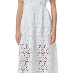 Endless Rose NWT Anthropologie  Lace Short Sleeve Midi Dress White Size S Photo 0