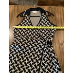Diane Von Furstenberg  Black Collared Sleeveless Sweater knit Wrap Dress Large Photo 4