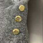 Liz Claiborne Silver Elbow Slight Puff Sleeve Tee w/ Gold Buttons- Med- NWOT Photo 3