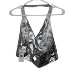 AFRM Harlan Vest in Metallic Silver Medium New Womens Vegan Faux Leather Photo 7
