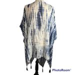 Mudd Women's Blue White Tie Dye Tassle Flowy Swim Cover Up Sz One Size Photo 1