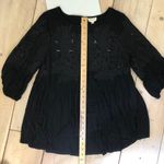 Anthropologie  Deletta EUC Desi Black Lace Tunic Top Size S Photo 9