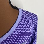 Nike  Pro athletic purple printed fitted v-neck performance long sleeve top sz S Photo 6