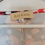 Kate Kasin Festive Santa Print Dress Christmas XL Lace Up Long Sleeve Holiday Black Photo 3