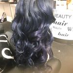 Blue Wig long wig Romance Curl Lacefront Photo 3