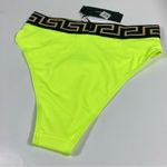Versace Logo Greca Border Bikini Bottoms Waistband Briefs Acid Yellow Size 3 IT Photo 9