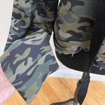ZARA Army Print w/ Embroidered Rose Sweater Photo 2