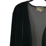 Vintage Black Velvet Velour Open Front Formal Cardigan Sweater Gothic Witchy OS Size undefined Photo 1