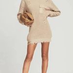 SER.O.YA Devin distressed Sweater dress in tan size small Photo 13