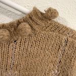 ASTR Scallop Hem Pom Pom Cable Knit Sweater Stripe Accent XL Photo 6