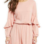 Halston dress with trapunto flounce‎ sleeve blush dress Women’s Size L New w/tag Pink Size L Photo 0
