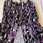 Lily 🖤💜🤍 Geometric Retro Patterned Long Open Topper, Elastic Waist Front Tie Purple Size 2X Photo 6