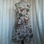 Dress Barn Tropical Flower Palm Print Dress Romper Photo 4