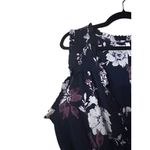Xhilaration Women's Black Floral Print Jumpsuit XL Sleeveless Cropped Lightweight Romantic Photo 10