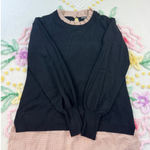 Adrianna Papell  Black Pink Polka Dot‎ Layered Sweater Size S Photo 0