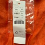 J.Crew NEW  Palermo‎ Dress Orange Linen Smocked Waist Long Sleeve Womens Small Photo 2