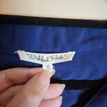 Wishful park  Y2K Boho Embroidered Navy Blue High Low Hem Blouse Photo 4