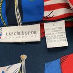 Liz Claiborne Vintage 80s/90s  Long Sleeve Nautical Flag Yacht Rock Button Up Top Photo 3