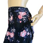 Torrid FLORAL BLACK CHALLIS WIDE LEG PINK & BLUE PRINT PANTS (2X) Photo 6