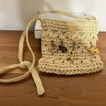 Cappelli Straworld Inc,‎ Wooden Animals Woven Straw Crossbody Bag Handmade Tan Photo 0