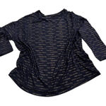 True Religion Top Womens Size S Navy Gold All Over Print Long Sleeve Photo 0