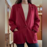 Nordstrom Vintage 90s Red Rayon Blazer Women Size Medium Photo 1
