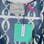 Leota Compass Rose Blue Faux Wrap Short Sleeve Dress S Photo 4