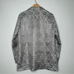 Gimmicks by BKE Gimmicks Buckle Silver Embroidered Damask One Button Blazer Size Large Photo 7