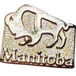 Manitoba Bison Winnipeg Canada Silver Tone Diecast Metal Mar west Lapel Hat Pin Photo 0