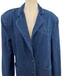 Afrm Agnes Oversized Denim Blazer Jacket Dark Wash Blue Size Medium Photo 4