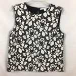 Diane Von Furstenberg DVF  Black & White floral Print Sleeveless Tank Top 10 Photo 6