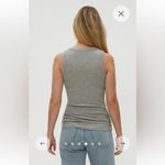 Michael Stars NWT  Halley Side Ruched Ribbed Tank Sz L Photo 3