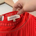 Brass & Roe Orange Short Sleeve Boho Floral Embroidered Crochet Trim Dress sm Photo 10