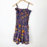 Gorman Printed Lightweight Knee Length Smocked Silk Dress Purple Size M Photo 2