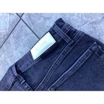 RE/DONE  70s Ultra High Rise Stove Pipe Faded Coal With Rips Black Straight Leg Photo 4