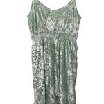 Anthropologie Hemant & Nandita Mint Green Velvet Dress Size SMALL Photo 6