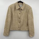 7th Avenue West Woven Silk Blazer60s Jacket Chevron Print Womens Size Medium Photo 1