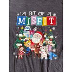 Dutlass Women's "A Bit of a Misfit" Christmas Blue Short Sleeve‎ Tee Size Small Photo 1