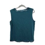 Coldwater Creek  Lace Green Cotton Tank Size 1X Basics Layering Photo 3