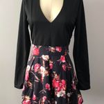 Cute V Neck Mini Dress Black Photo 0