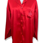 Vintage Victoria’s Secret heart label red satin button down sleep shirt Red Size XS Photo 0