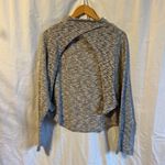 Free People Beach Long Sleeve Mock Neck Open Back Grey Heathered Sweater Photo 3