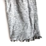 DKNY Long Sleeve Heather Gray Lettuce Hem Ruffle Crop Top S Photo 3